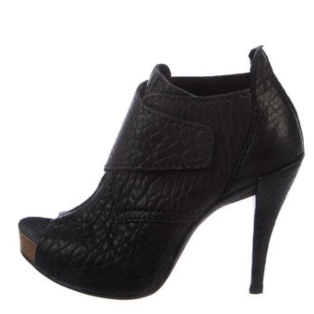 Pedro Garcia booties, pebbled black leather.